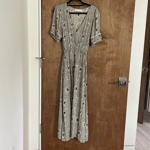 Natalie Martin Gray Floral Maxi Dress